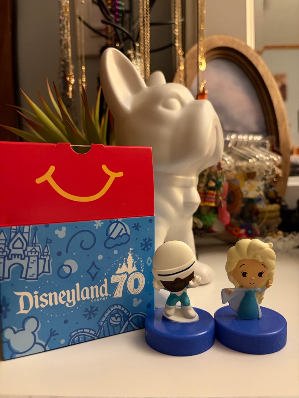 Disneyland 70th Anniversary Happy Meal Box and Figure Set #26 Elsa and Frozone